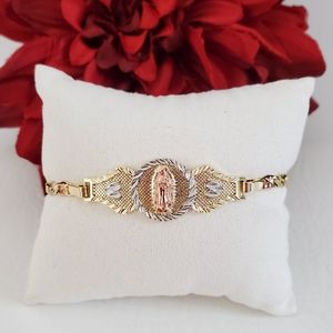 Lady of Guadalupe Plate Gold Plated Bracelet